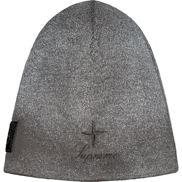 Supreme Stone Island Reflective Beanie - Grey (front)