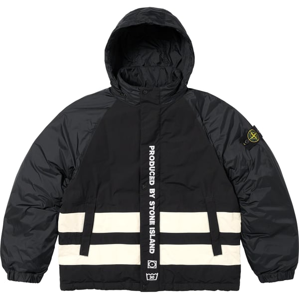 Supreme Stone Island Reversible Down Puffer Jacket - Black (front)