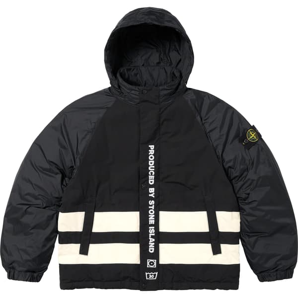 Supreme Stone Island Reversible Down Puffer Jacket - Black (front)
