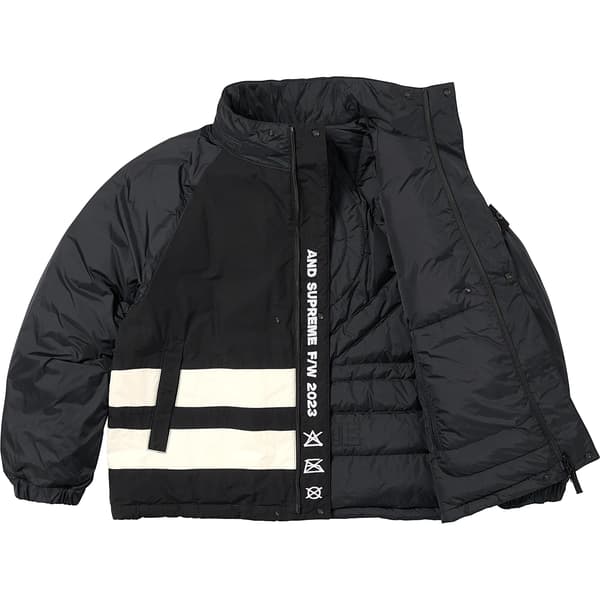 Supreme Stone Island Reversible Down Puffer Jacket - Black (front)