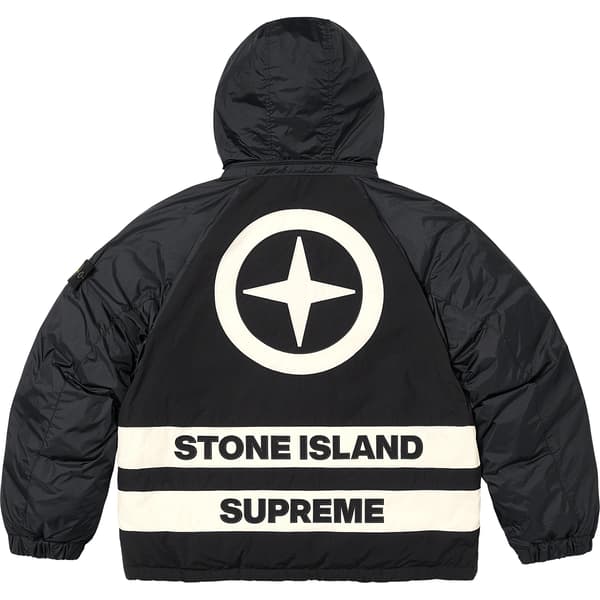 Supreme Stone Island Reversible Down Puffer Jacket - Black (front)