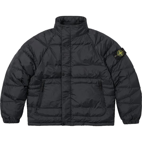 Supreme Stone Island Reversible Down Puffer Jacket - Black (front)