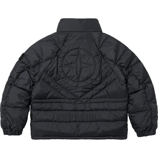 Supreme Stone Island Reversible Down Puffer Jacket - Black (front)
