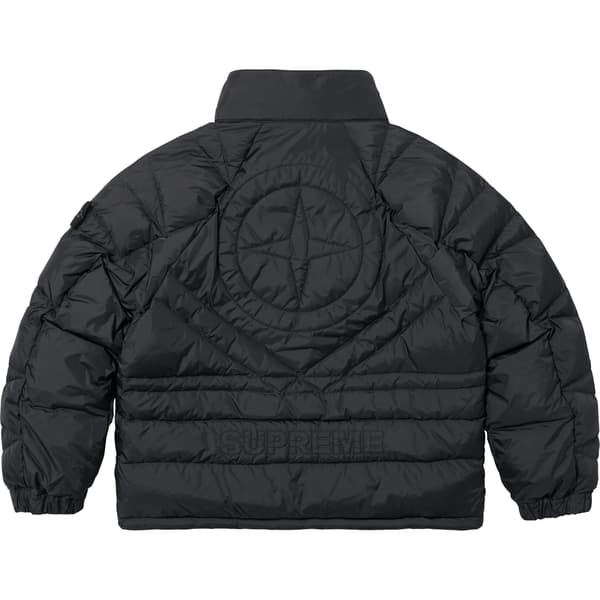 Supreme Stone Island Reversible Down Puffer Jacket - Black (front)