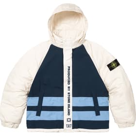 Supreme Stone Island Reversible Down Puffer Jacket White