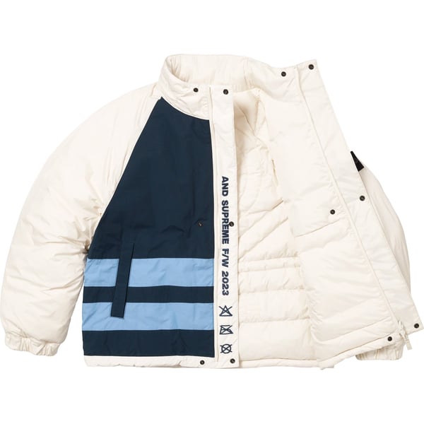 Supreme Stone Island Reversible Down Puffer Jacket - White (front)