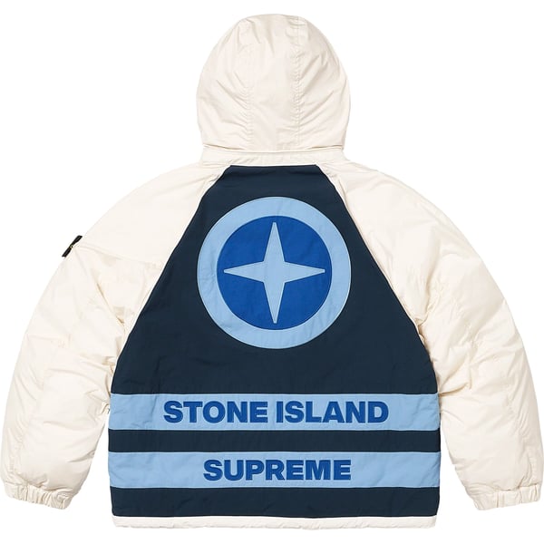 Supreme Stone Island Reversible Down Puffer Jacket - White (front)