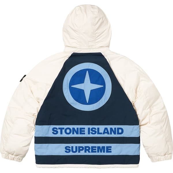 Supreme Stone Island Reversible Down Puffer Jacket - White (front)