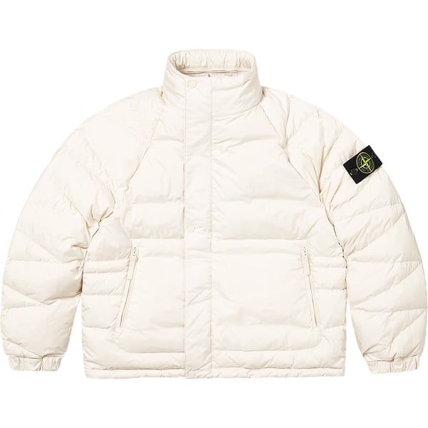 Supreme Stone Island Reversible Down Puffer Jacket - White (front)
