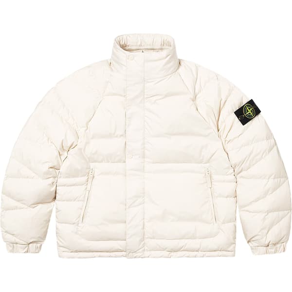 Supreme Stone Island Reversible Down Puffer Jacket - White (front)