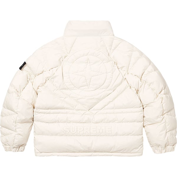 Supreme Stone Island Reversible Down Puffer Jacket - White (front)