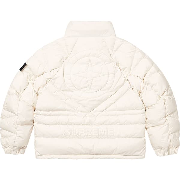Supreme Stone Island Reversible Down Puffer Jacket - White (front)