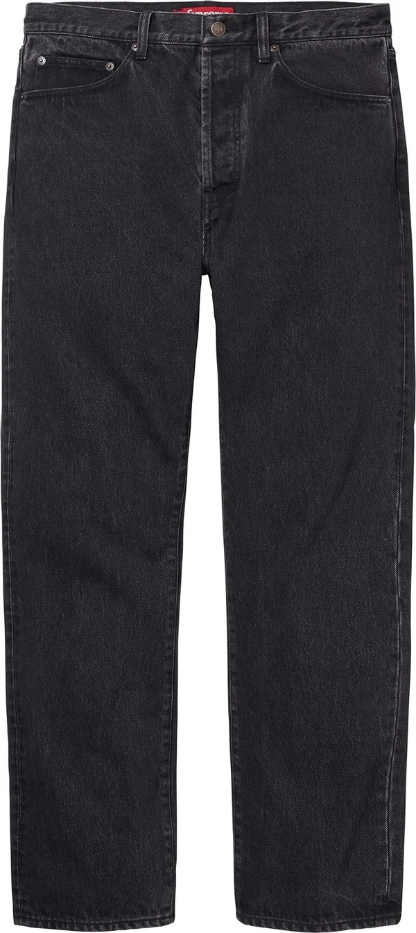 Supreme Stone Washed Black Slim Jean - Washed Black (front)