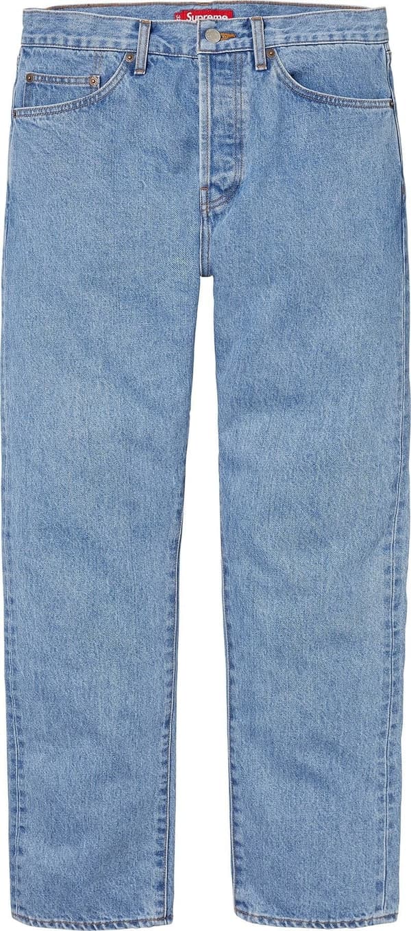 Supreme Stone Washed Slim Selvedge Jean - Stone Washed Indigo (front)