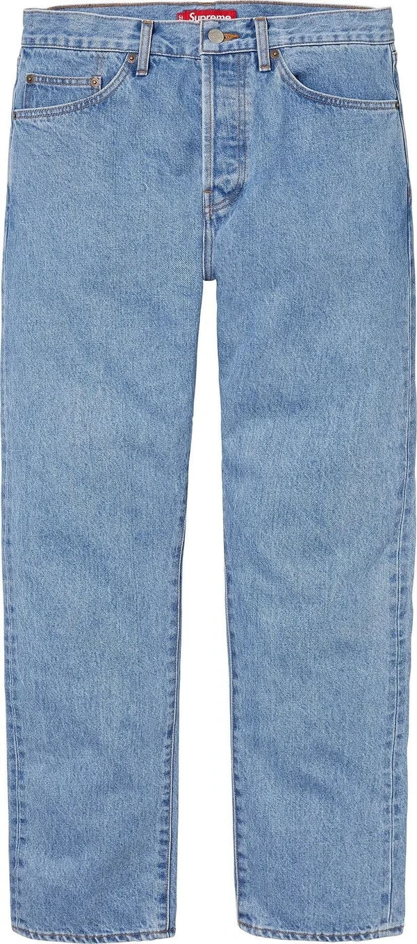 Supreme Stone Washed Slim Selvedge Jean - Stone Washed Indigo (front)