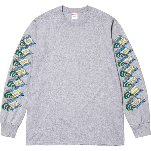 Supreme Strawberries L/S Tee - Heather Grey (front)