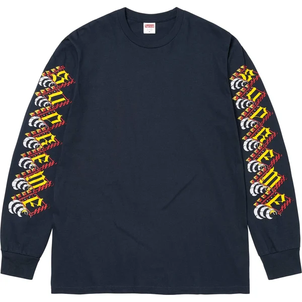 Supreme Strawberries L/S Tee - Navy (front)