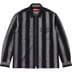 Supreme Stripe Flannel Zip Up Shirt - Black (front)