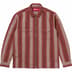 Supreme Stripe Flannel Zip Up Shirt - Brown (front)