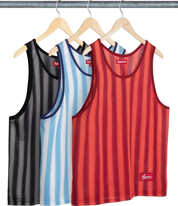 Supreme Stripe Mesh Tank Top - Product Image