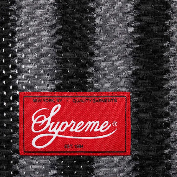 Supreme Stripe Mesh Tank Top - Black (front)