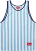 Supreme Stripe Mesh Tank Top - Blue (front)