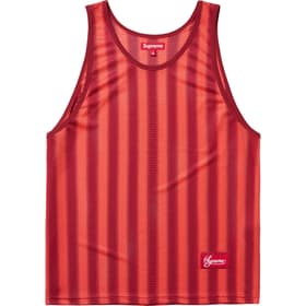 Supreme Stripe Mesh Tank Top Red
