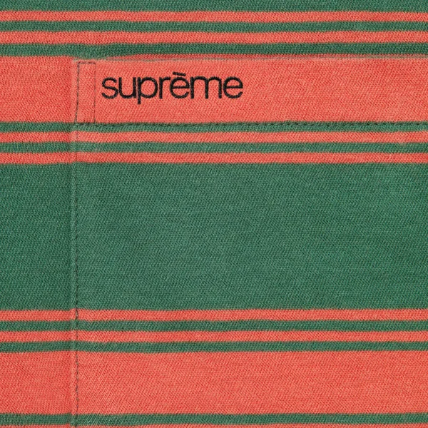 Supreme Stripe Pocket L/S Top - Green (front)