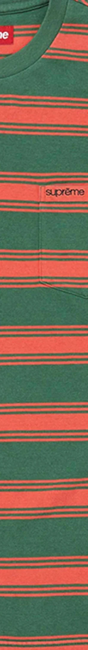 Supreme Stripe Pocket L/S Top - Green (front)