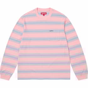 Supreme Stripe Pocket L/S Top Pink