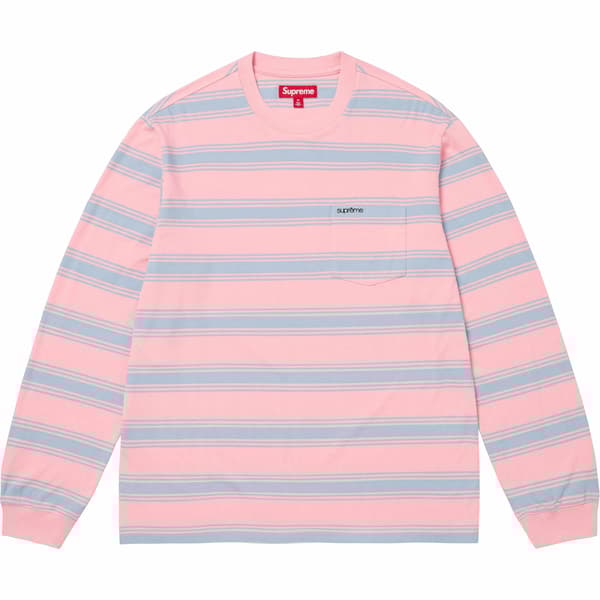 Supreme Stripe Pocket L/S Top - Pink (front)