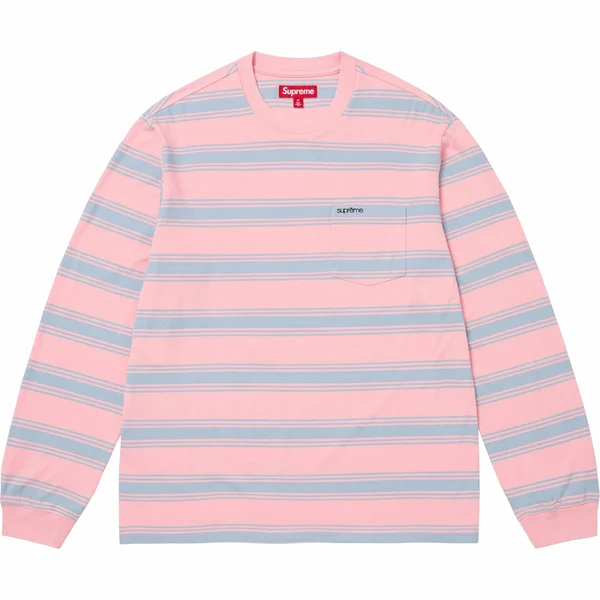 Supreme Stripe Pocket L/S Top - Pink (front)