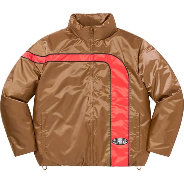 Supreme Stripe Puffer Jacket - Mustard (front)