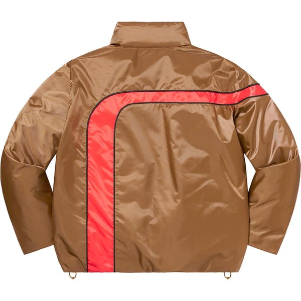 Supreme Stripe Puffer Jacket - Mustard (front)