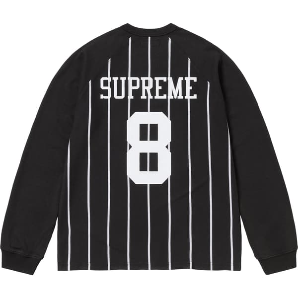 Supreme Stripe Raglan L/S Top - Black (front)