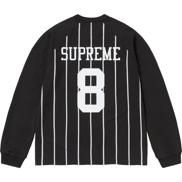 Supreme Stripe Raglan L/S Top - Black (front)