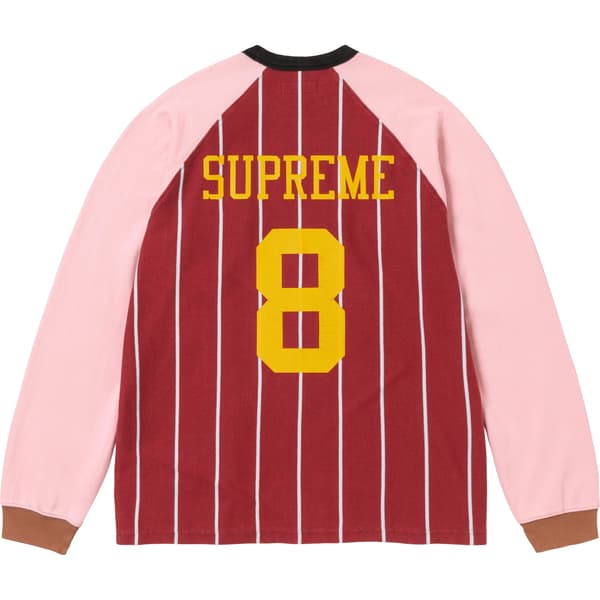 Supreme Stripe Raglan L/S Top - Maroon (front)