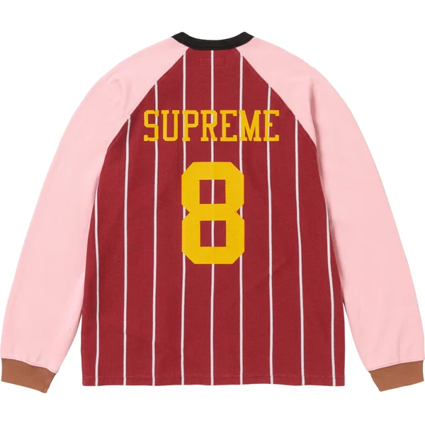 Supreme Stripe Raglan L/S Top - Maroon (front)