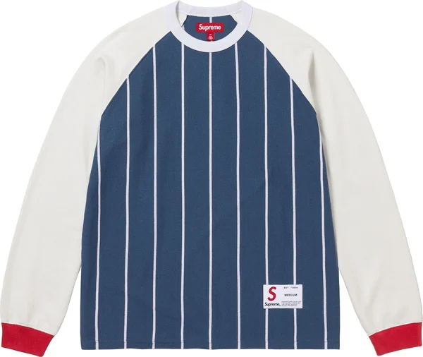 Supreme Stripe Raglan L/S Top - Navy (front)