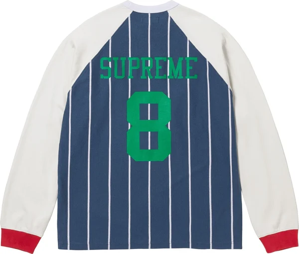 Supreme Stripe Raglan L/S Top - Navy (front)