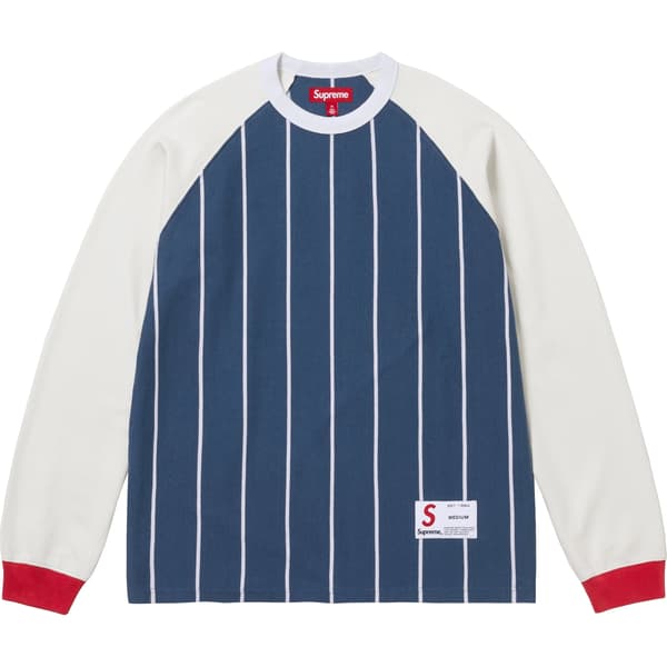 Supreme Stripe Raglan L/S Top - Navy (front)