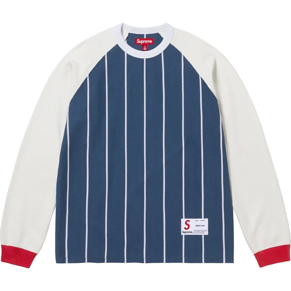 Supreme Stripe Raglan L/S Top - Navy (front)