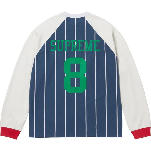 Supreme Stripe Raglan L/S Top - Navy (front)