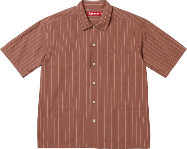 Supreme Stripe S/S Pajama Shirt - Brown (front)