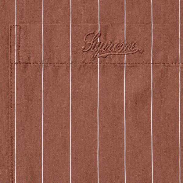 Supreme Stripe S/S Pajama Shirt - Brown (front)