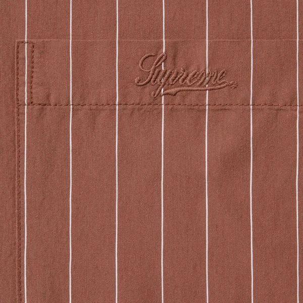 Supreme Stripe S/S Pajama Shirt - Brown (front)