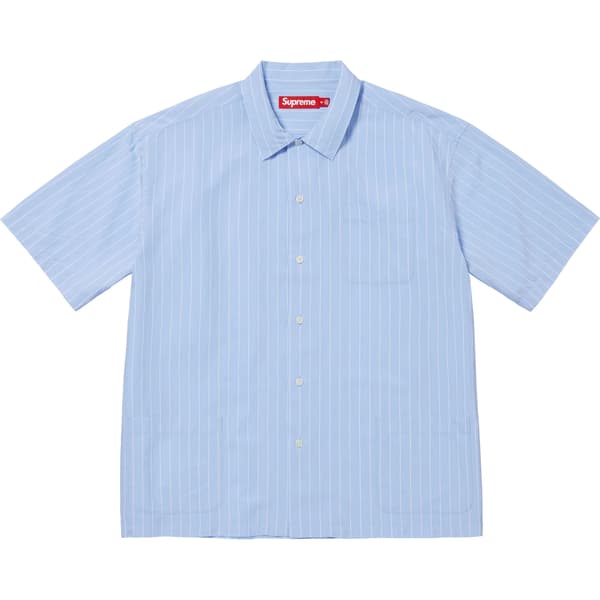 Supreme Stripe S/S Pajama Shirt - Light Blue (front)