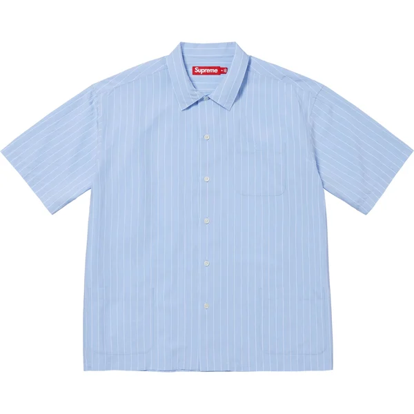 Supreme Stripe S/S Pajama Shirt - Light Blue (front)