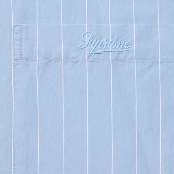 Supreme Stripe S/S Pajama Shirt - Light Blue (front)