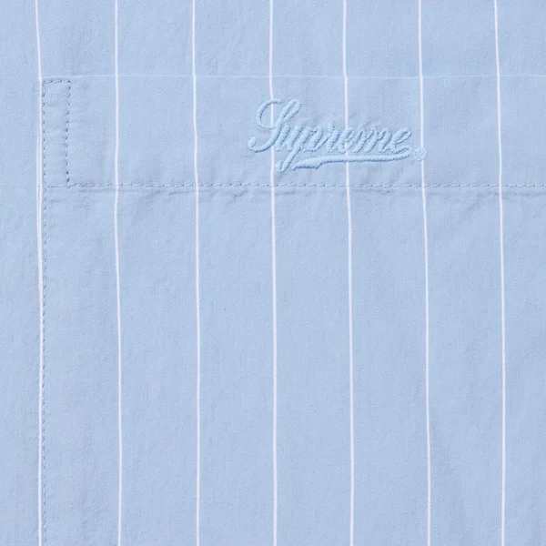 Supreme Stripe S/S Pajama Shirt - Light Blue (front)
